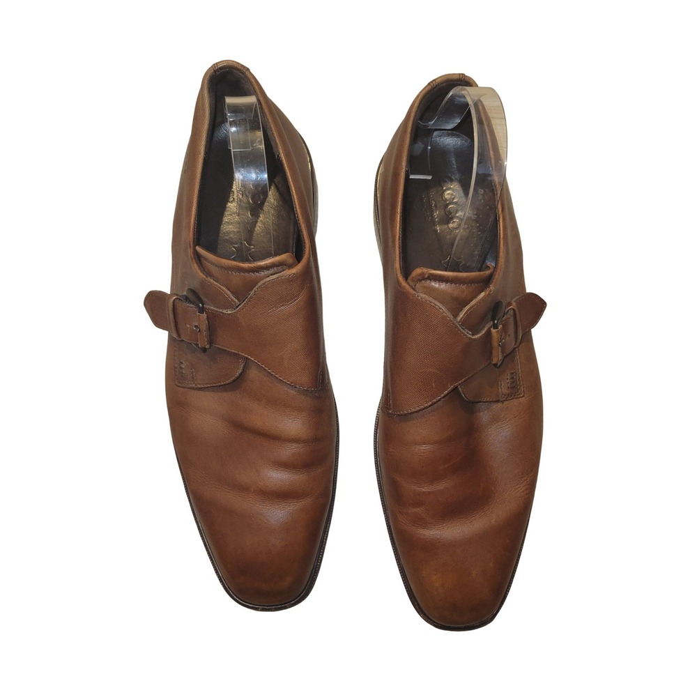 ECCO Mens Brown Leather Single Monk Strap Dress Shoes Size 46 US 12-12.5 office‎